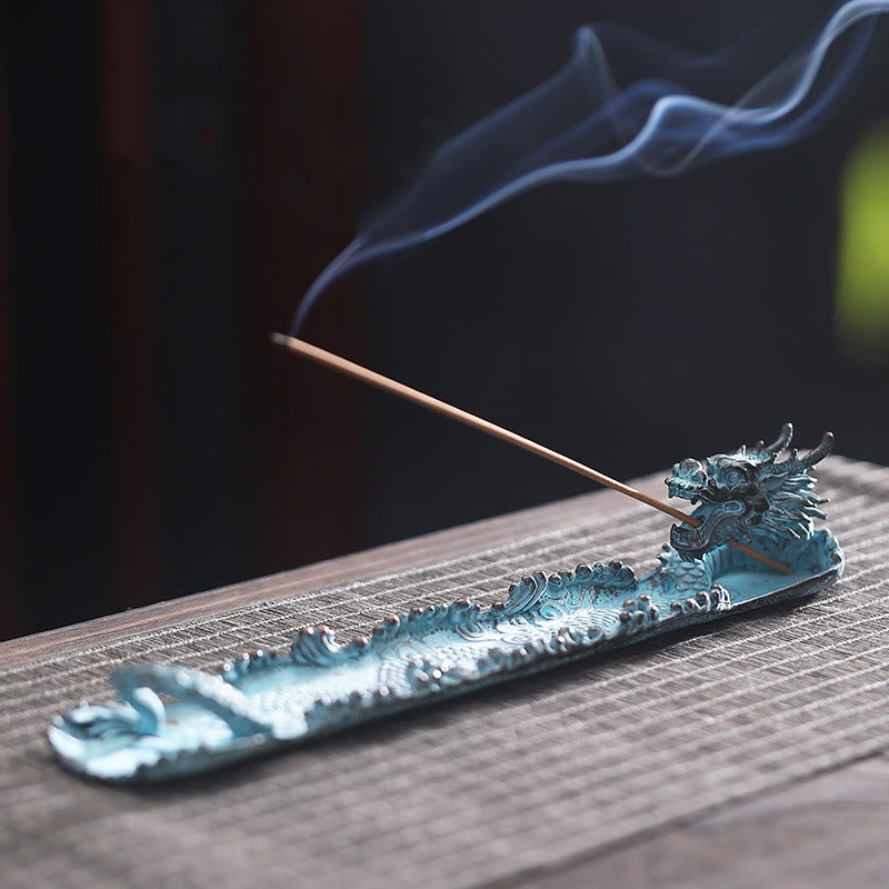 Glückverheißender Räucherbrenner mit Drachen-Motiv aus Legierung zur Meditation