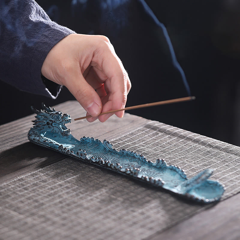 Glückverheißender Räucherbrenner mit Drachen-Motiv aus Legierung zur Meditation