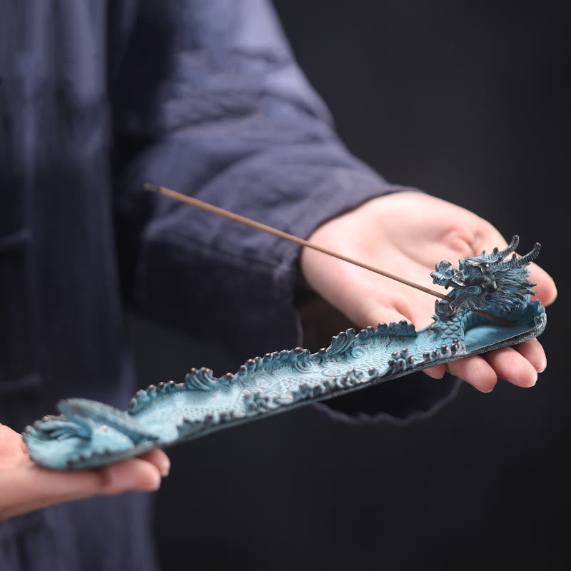 Glückverheißender Räucherbrenner mit Drachen-Motiv aus Legierung zur Meditation