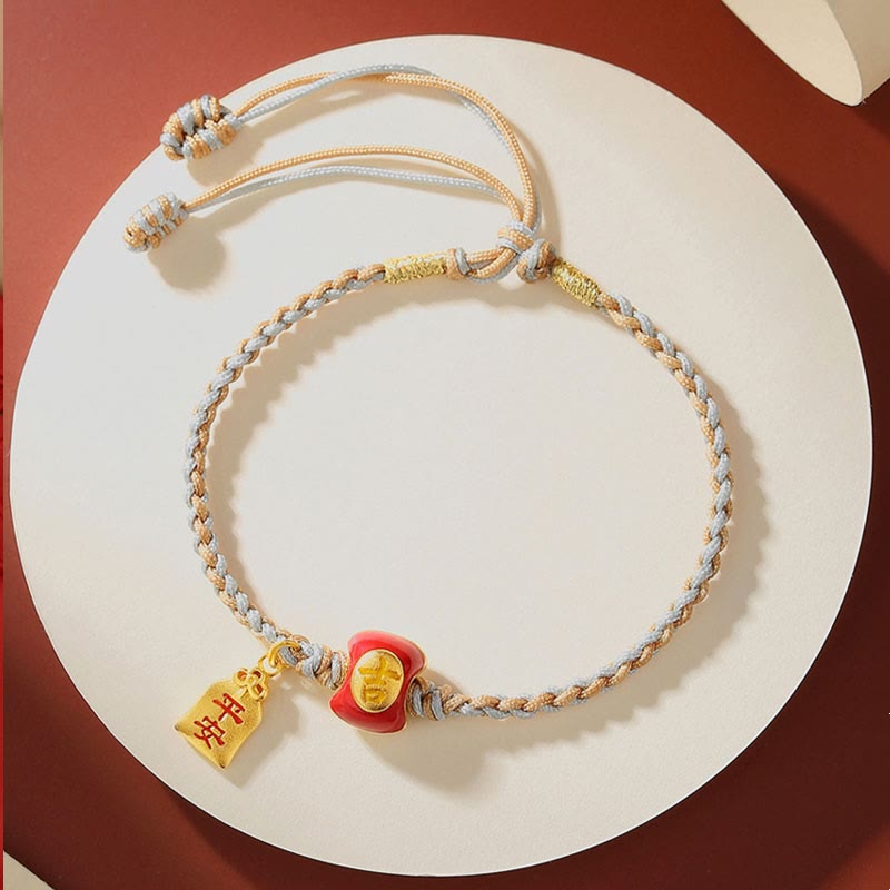 Spirituelles Armband mit glückverheißendem chinesischen Schriftzeichen aus 925er Silber