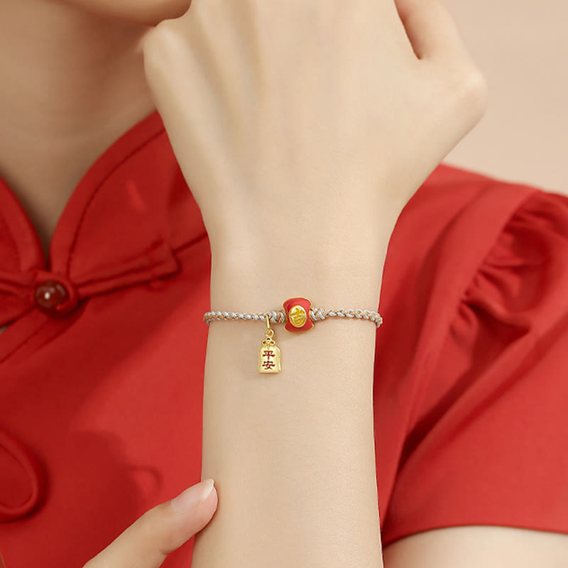 Spirituelles Armband mit glückverheißendem chinesischen Schriftzeichen aus 925er Silber