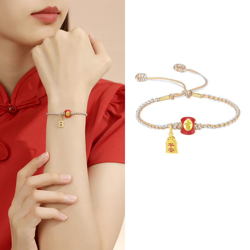 Spirituelles Armband mit glückverheißendem chinesischen Schriftzeichen aus 925er Silber