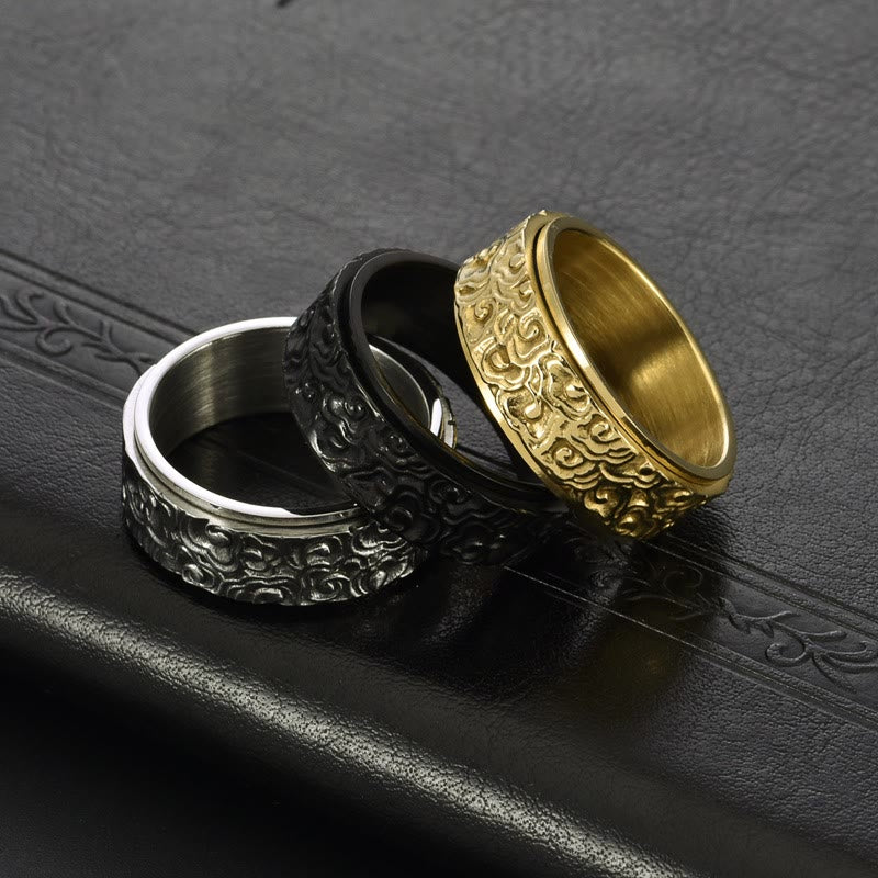Auspicious Clouds Balance-Ring aus Titanstahl – Größenverstellbar