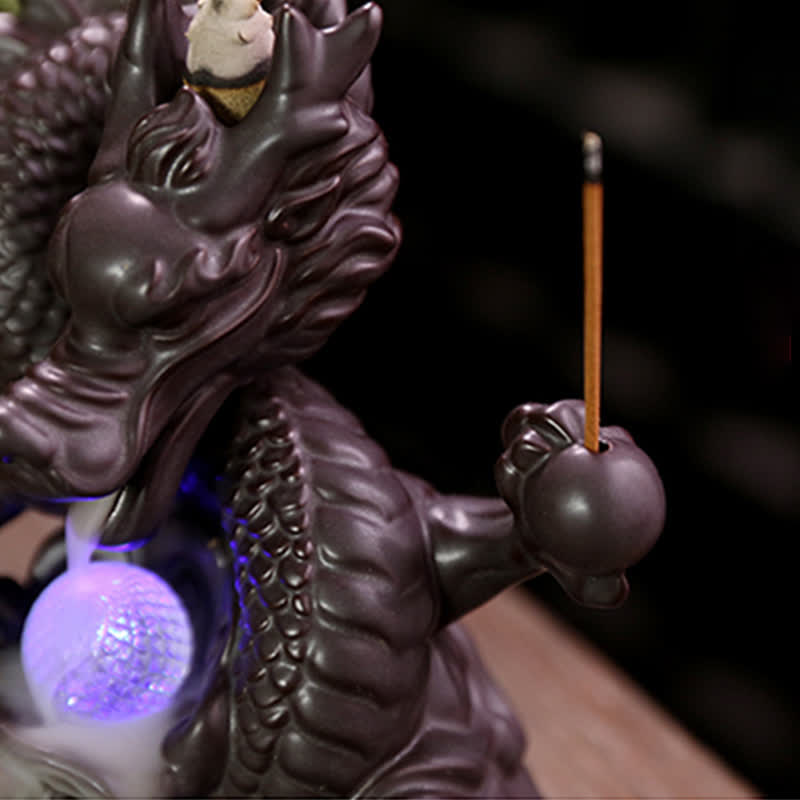 Auspicious Dragon Keramik Rückfluss Rauch Weihrauchbrenner