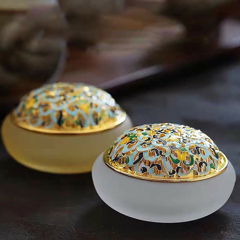 Liuli Kristall-Lotus-Räuchergefäß für Meditation und Heilung