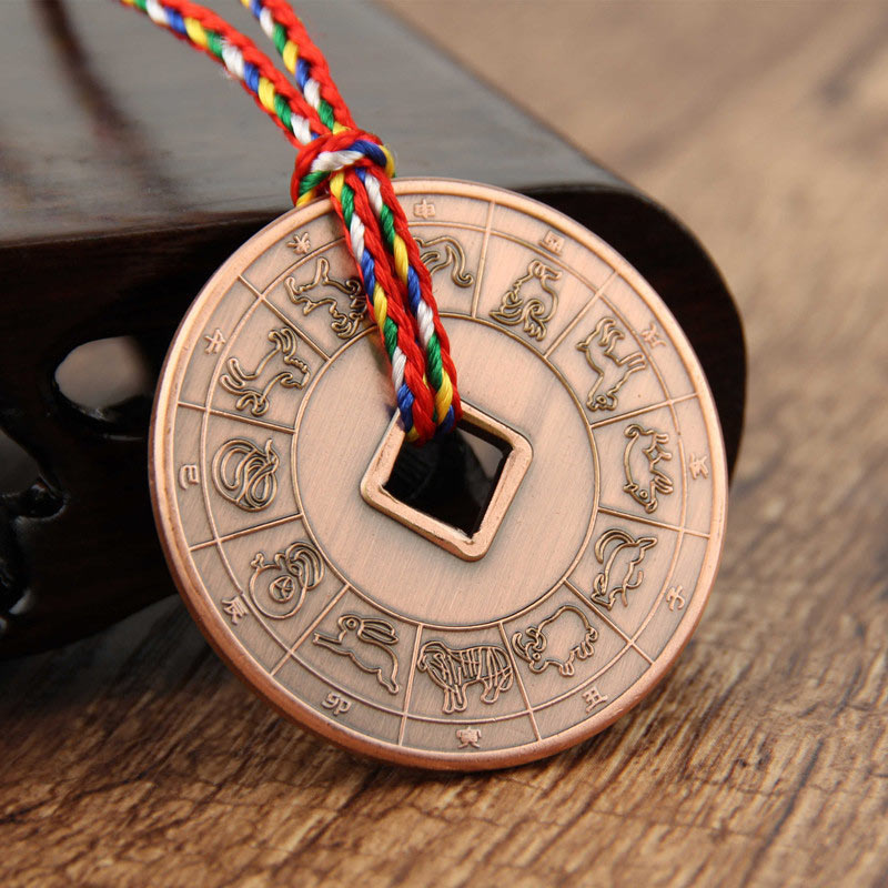 Copper Yin Yang Pendant for Balance and Protection 3.5cm