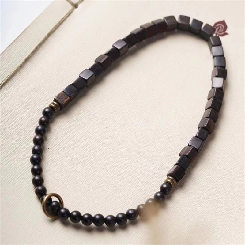 Tibet Ebony Wood Double Wrap Spiritual Bracelet for Peace
