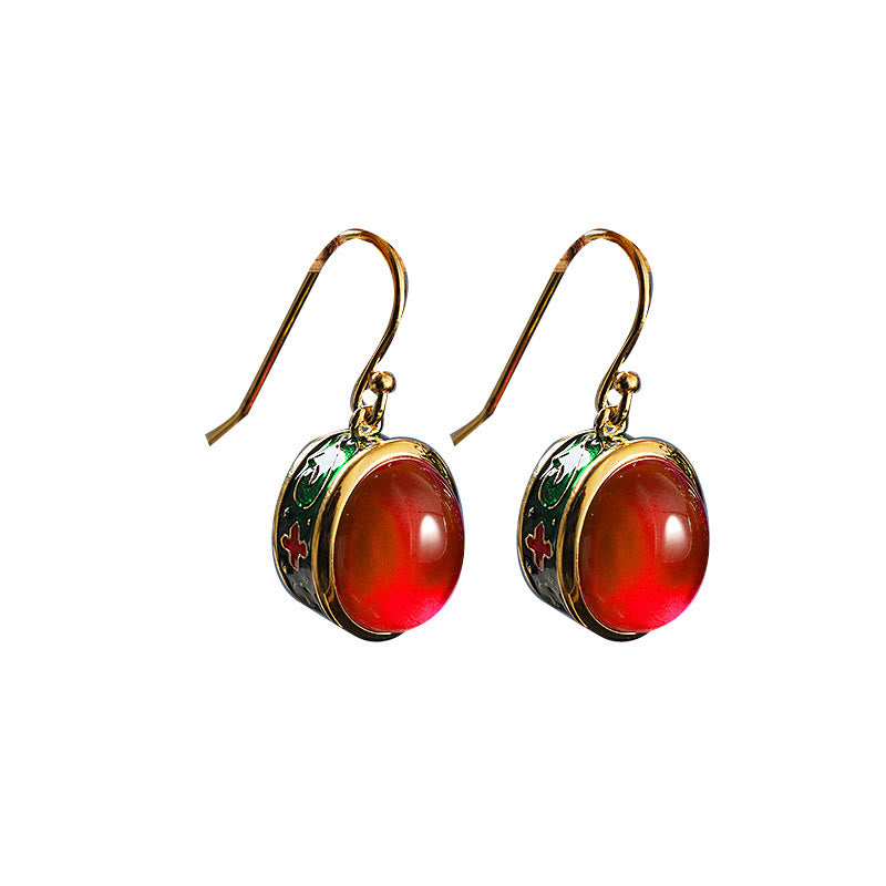 Red Corundum Spiritual Earrings for Confidence and Courage
