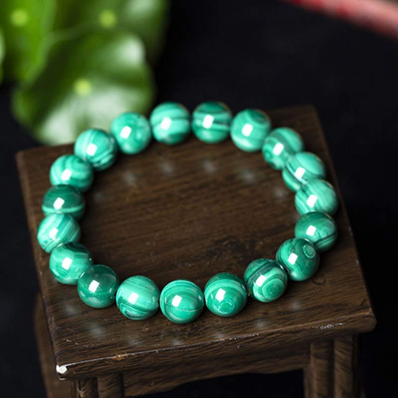 6mm Malachite Protection Bracelet for Calmness & Anxiety