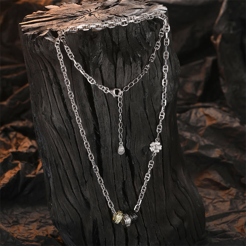 Halskette aus 925er Sterlingsilber mit Blumenmotiv aus der Tang-Dynastie