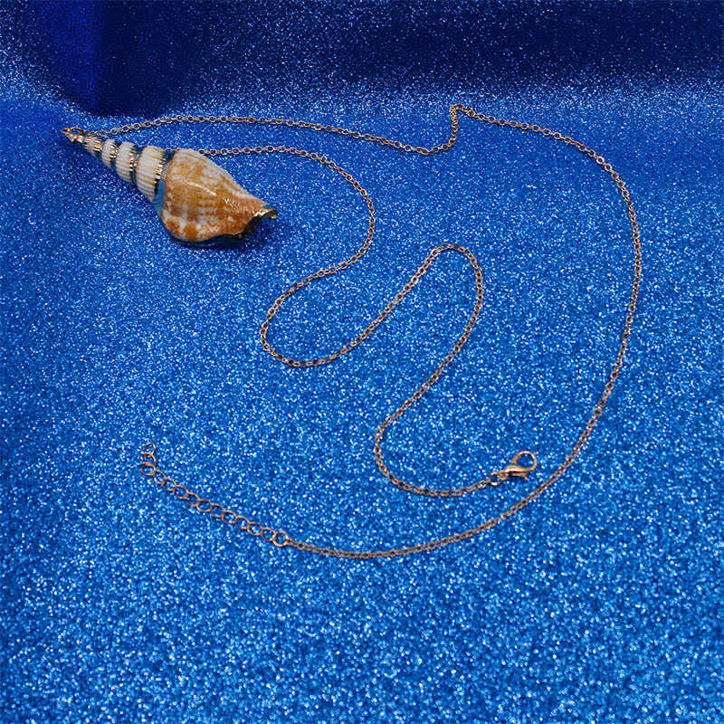 Natürliche Shankha-Muschelschale, spirituelle Glückskette