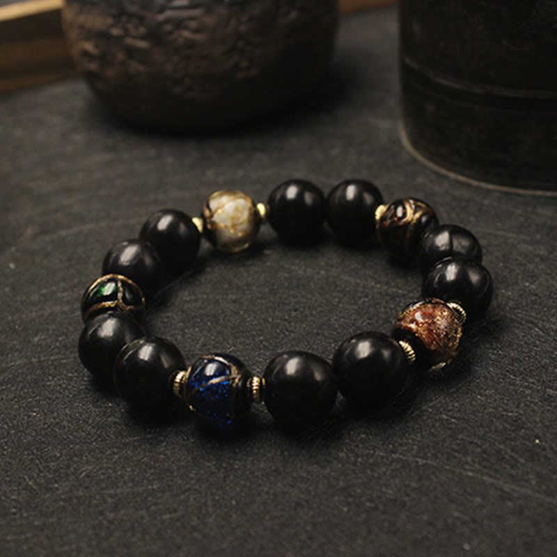 Western Soapberry Liuli Glass 14mm Spiritual Wealth Bracelet