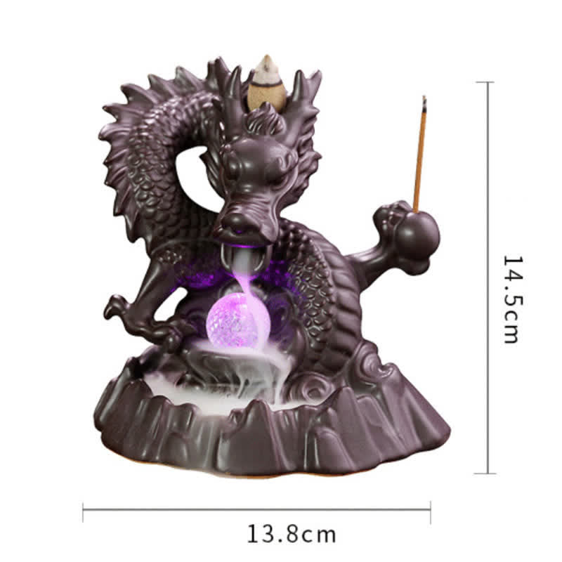 Auspicious Dragon Ceramic Backflow Smoke Incense Burner