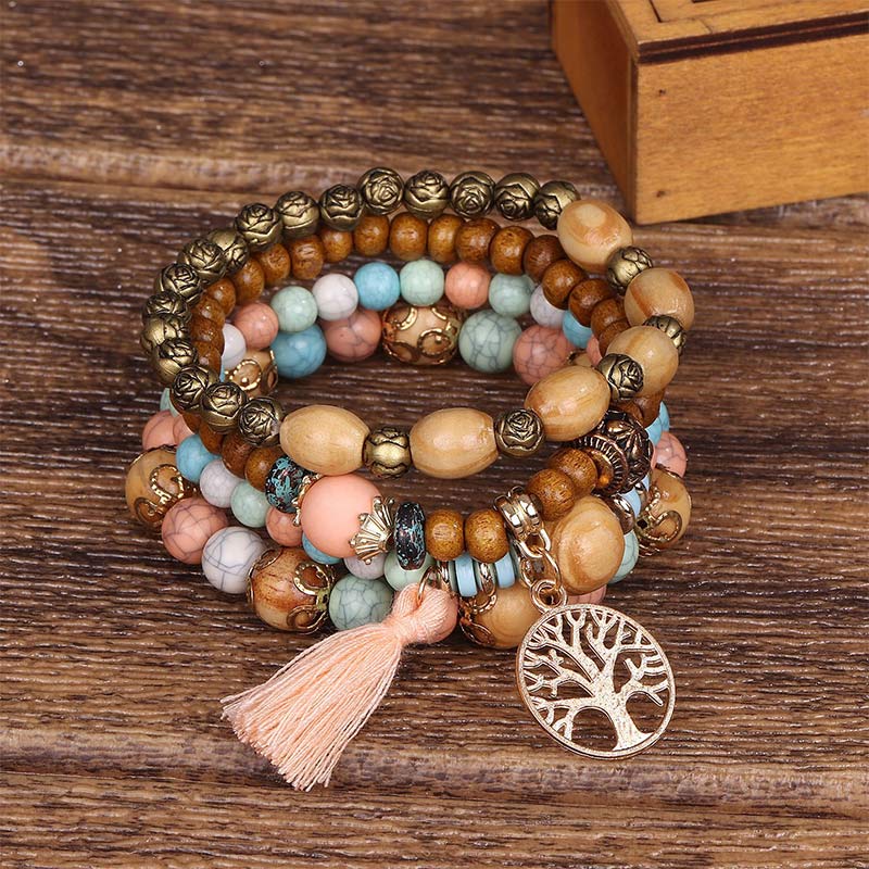 Wenge Wood Turquoise Healing Bracelet for Balance & Calm