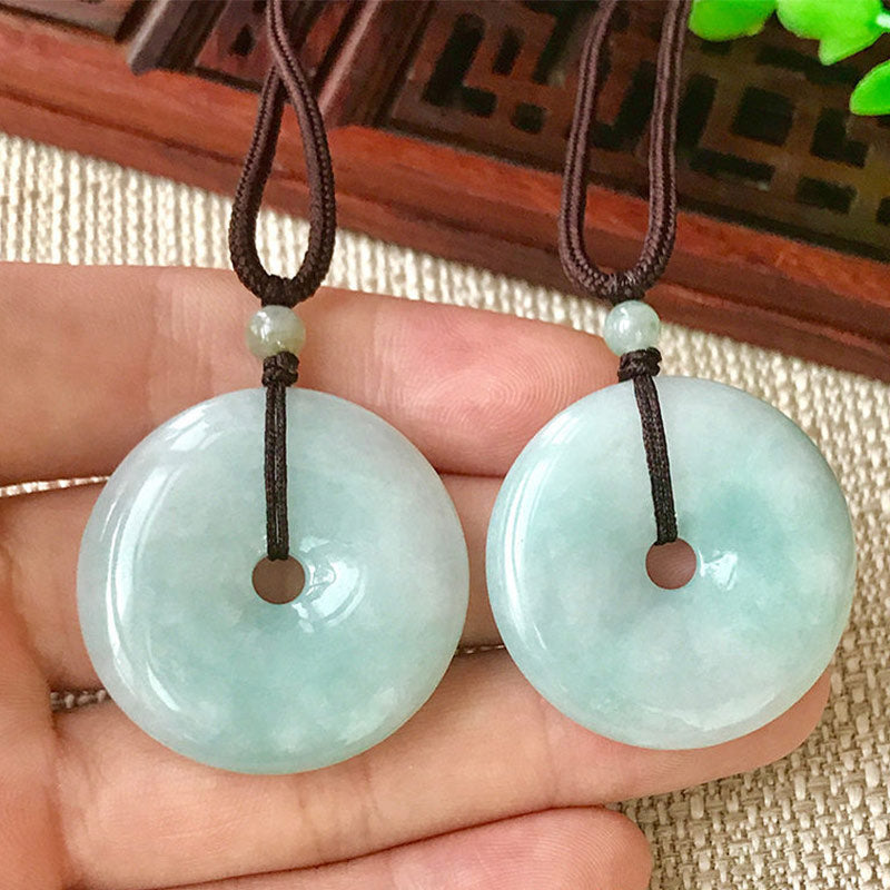 25mm Jade Pendant Necklace for Luck & Prosperity