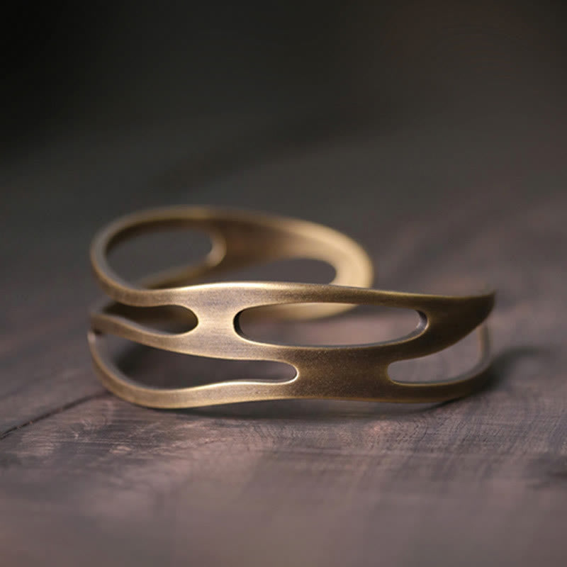 Copper Brass Spiritual Wealth Cuff Bracelet Adjustable Unisex