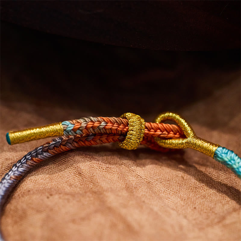 Colorful Rope Eight Thread Peace Knot Spiritual Bracelet