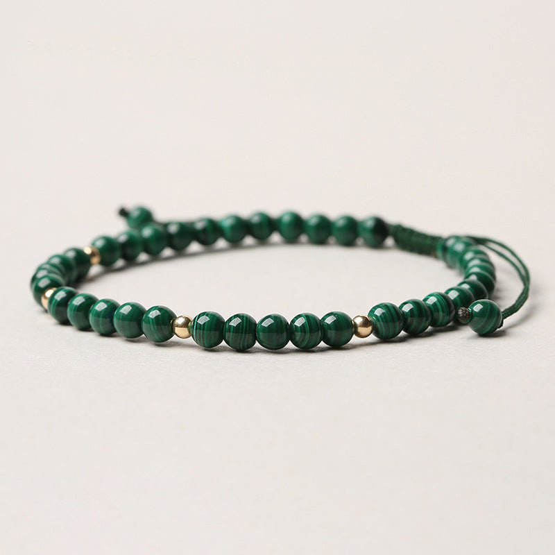 4mm Malachite Bracelet for Anxiety & Calmness