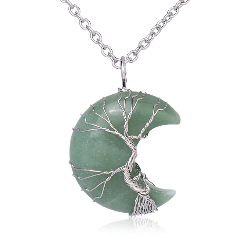 Natural Quartz Tree of Life Necklace for Healing & Balance