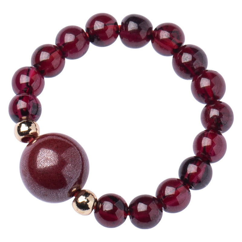 Adjustable Garnet PiXiu Ring with Om Mani Padme Hum for Protection