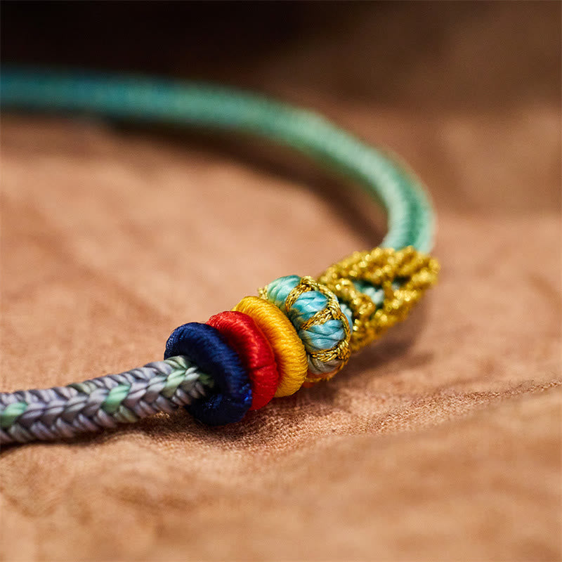 Colorful Rope Eight Thread Peace Knot Spiritual Bracelet