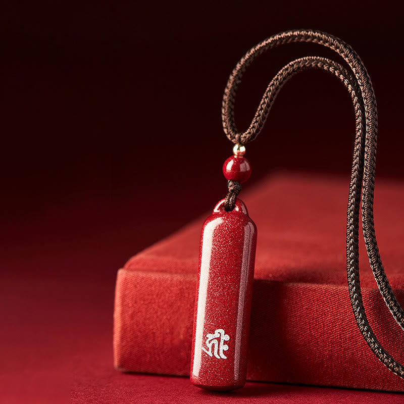Chinese Zodiac Cinnabar Protection Necklace Pendant