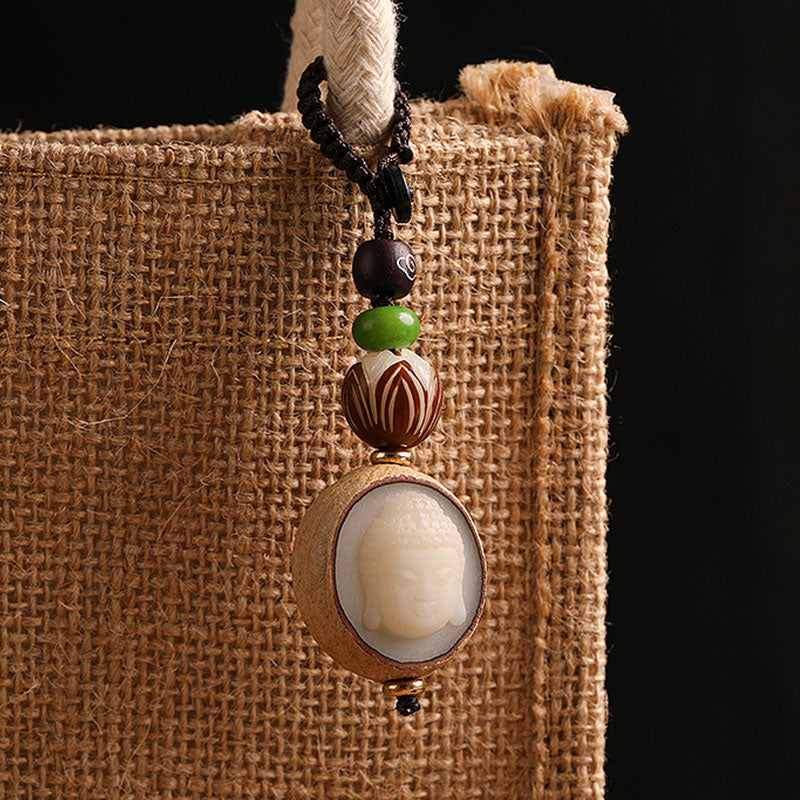Bodhi Seed Spiritual Blessing Keychain for Wisdom & Peace