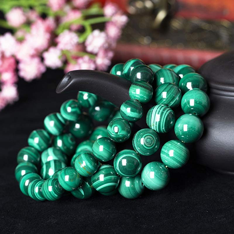 6mm Malachite Protection Bracelet for Calmness & Anxiety