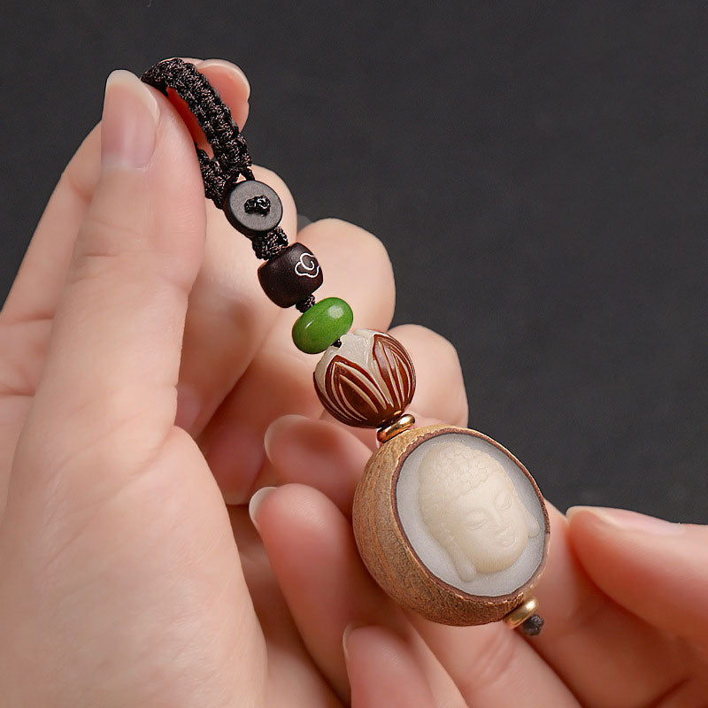 Bodhi Seed Spiritual Blessing Keychain for Wisdom & Peace