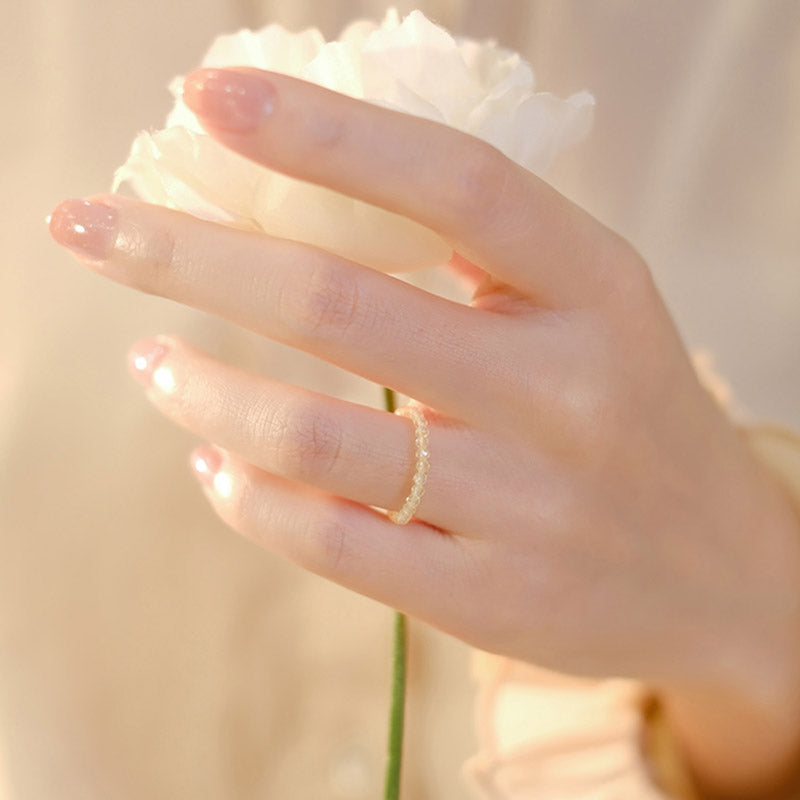 Natural Citrine Gold Ring Prosperity & Happiness 14k Plated