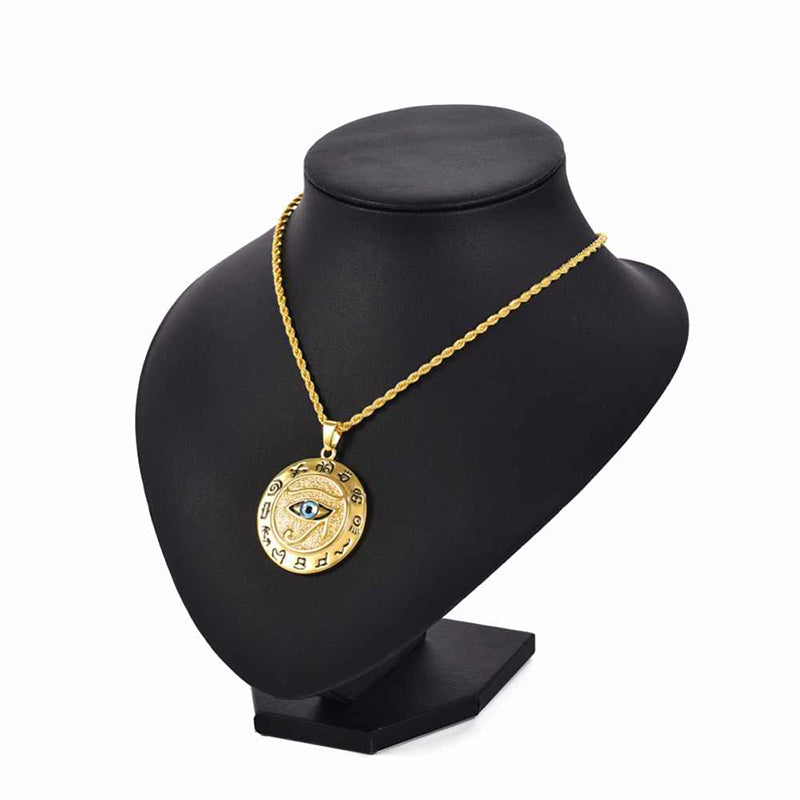 Eye of Horus Titanium Steel Protection Necklace Pendant