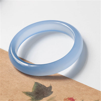 Armband mit emotionaler Balance aus blauem Chalcedon, 54 mm