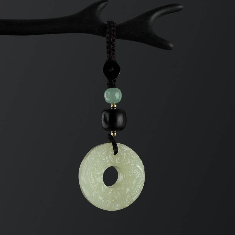 Pixiu Jade Peace Buckle Key Chain for Wealth & Abundance