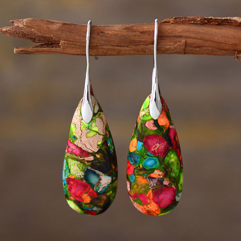 Emperor Stone Spiritual Earrings for Happiness & Balance