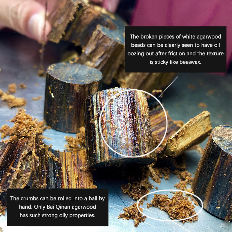 Bai Qinan Adlerholz-Meditationsarmband für Stärke, 17 cm