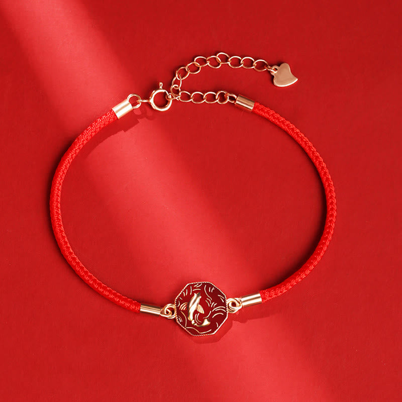 925 Sterling Silver Koi Fish Luck Bracelet Color Change