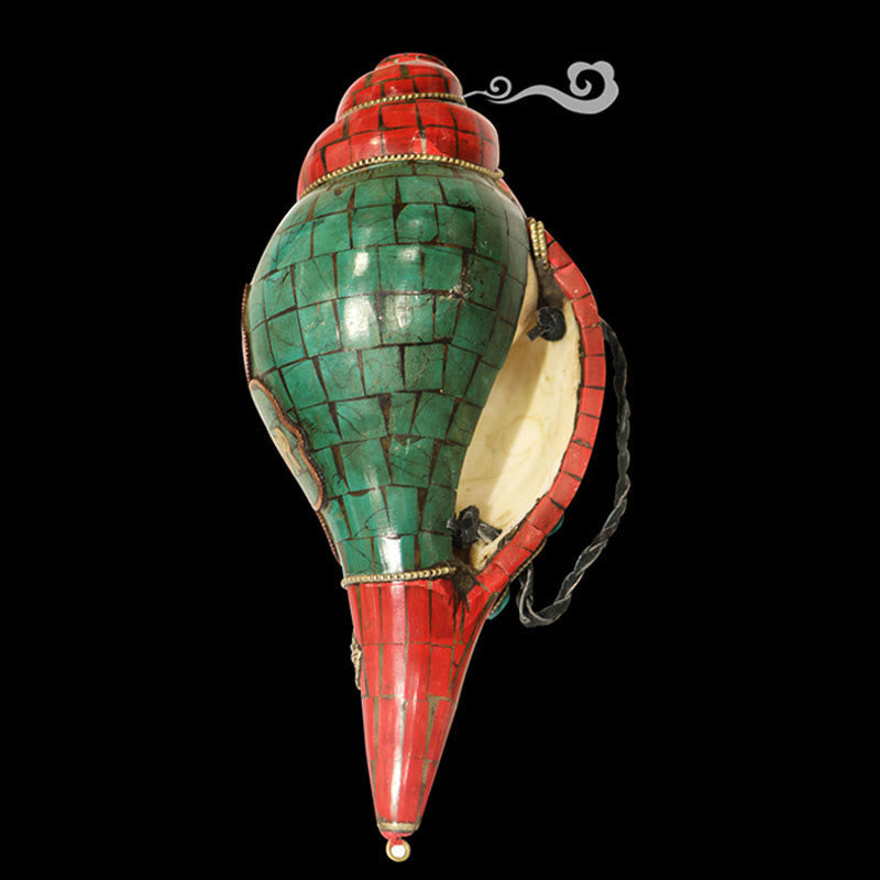 Tibetische handgefertigte Shankha-Muschel 23 cm | Zen-Dekor