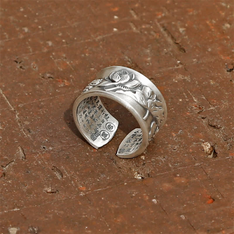 Sterling Silver Koi Fish Luck Ring 12mm Adjustable