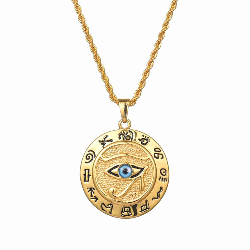 Eye of Horus Titanium Steel Protection Necklace Pendant