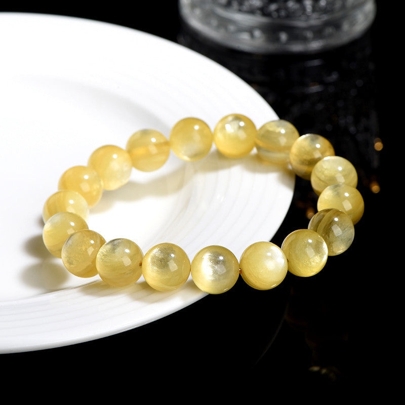 Golden Lepidolite Spiritual Bracelet for Protection & Prosperity