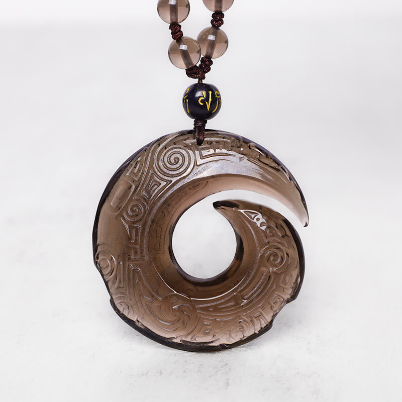 Natural Black Ice Obsidian Strength Necklace Pendant