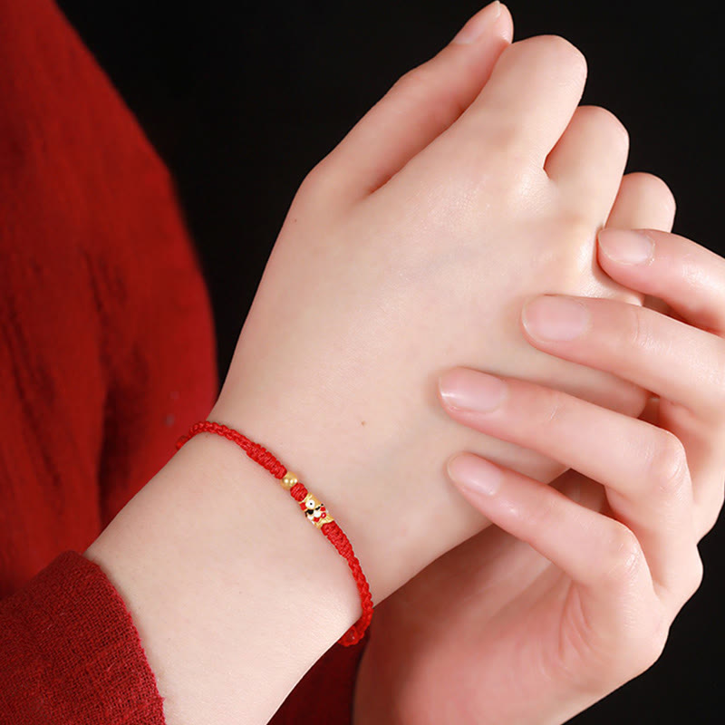 Unisex Red 999 Gold Koi Fish Luck Bracelet for Protection
