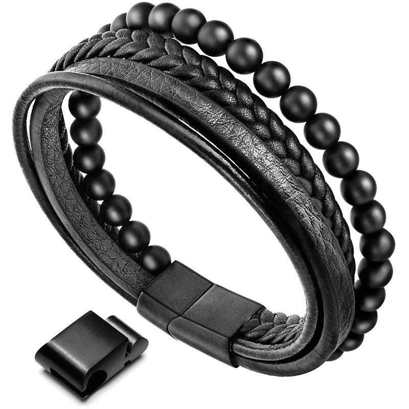 6mm Lava Rock Black Onyx Spiritual Bracelet for Protection