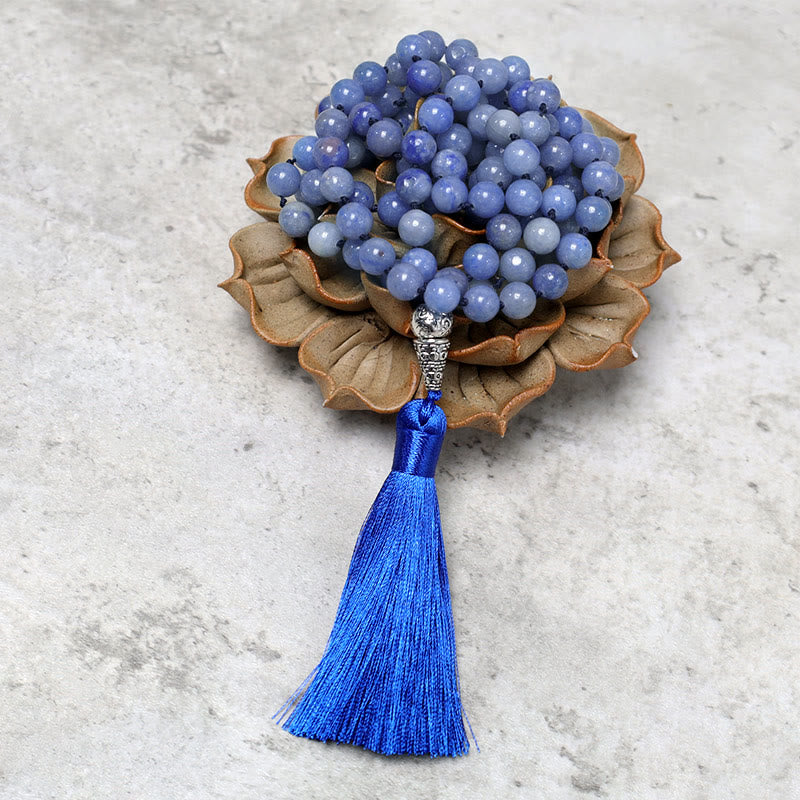 108 Beads Blue Aventurine Mala Necklace for Meditation