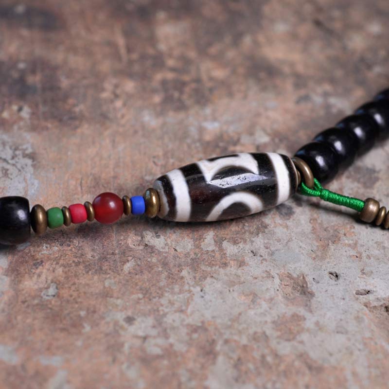 108 Beads Ebony Wood Balance Mala Bracelet for Meditation