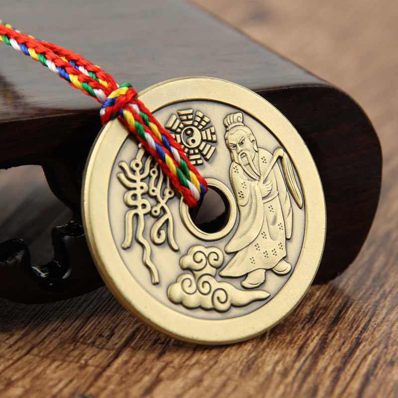 Copper Yin Yang Pendant for Balance and Protection 3.5cm