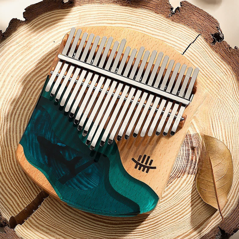 Kalimba aus Buchenholz mit 21 Tasten für Meditation – Heilende Klänge