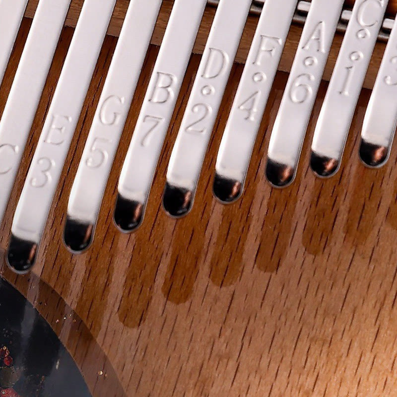Kalimba-Daumenklavier mit 17 Tasten aus Buchenholz