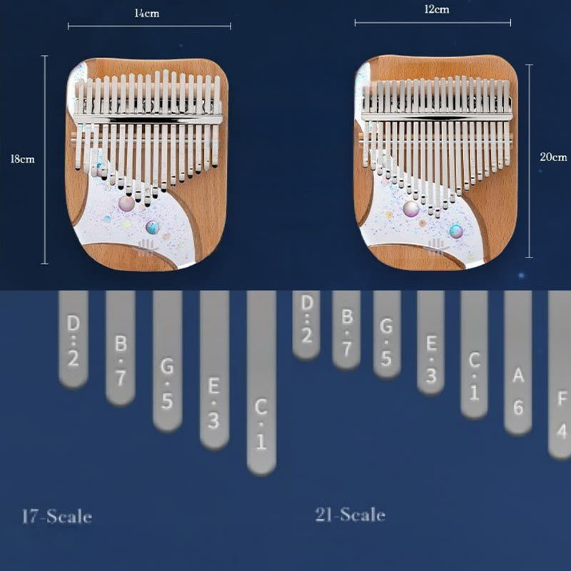 Kalimba-Daumenklavier mit 17 Tasten aus Buchenholz
