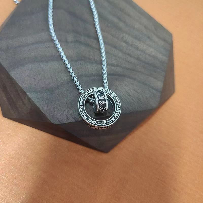 Kupfer-Halskettenanhänger „Om Mani Padme Hum“ für Frieden und Reinheit